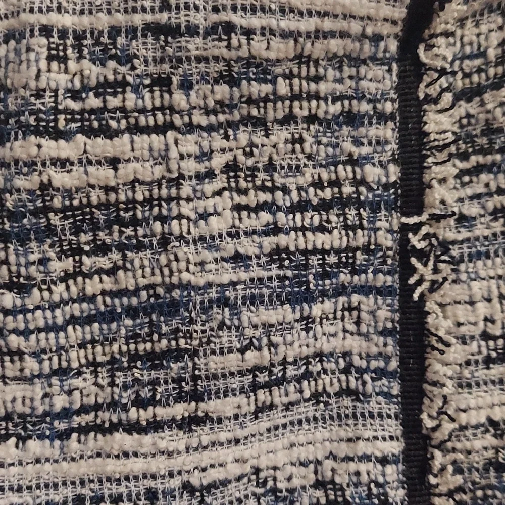 MAX STUDIO Chic Navy/White Tweed Mini Faux Wrap Skirt - Picture 5 of 12